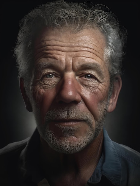 Realistic old men portrait generative ai