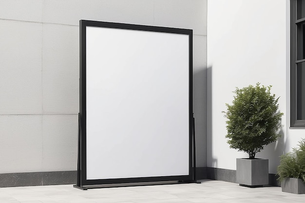 Realistic Outdoor Poster Mockup with Blank White Space for showcasing your design