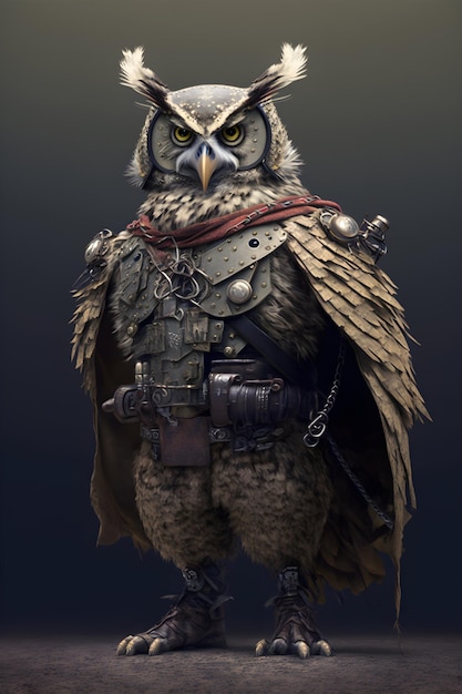 realistic owl soldier