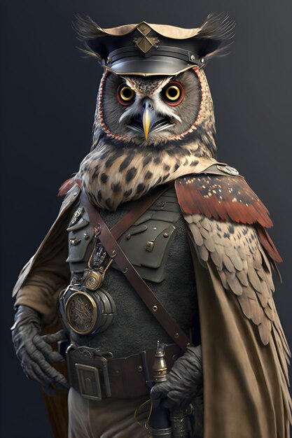 realistic owl soldier