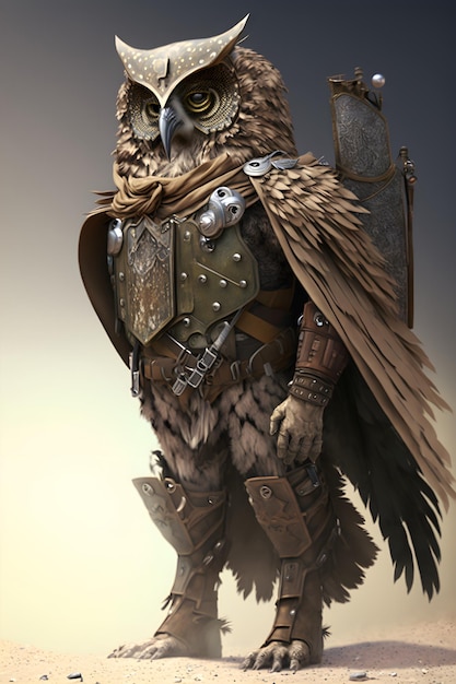 realistic owl soldier