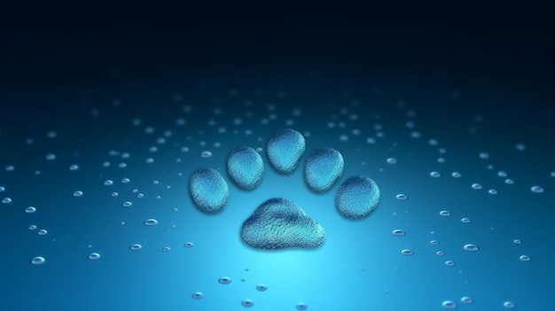 Realistic paw print with few bubbles around it beautiful image Ai generated art