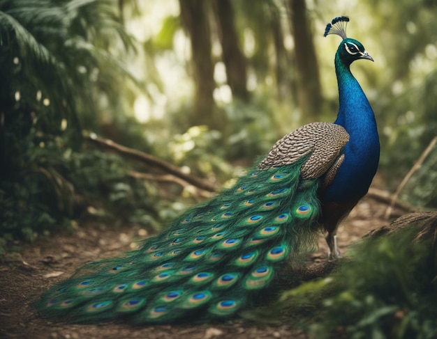 realistic peacock