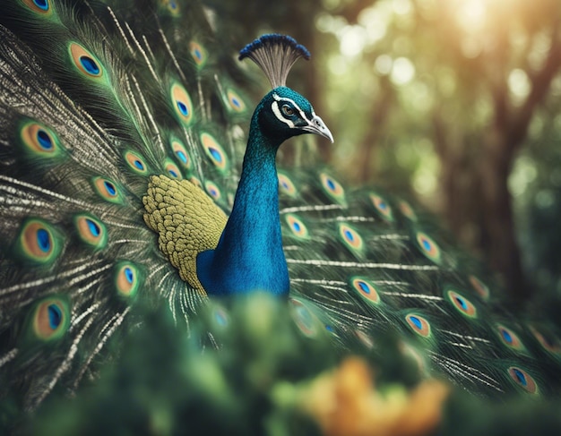 realistic peacock