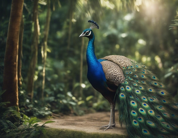 realistic peacock