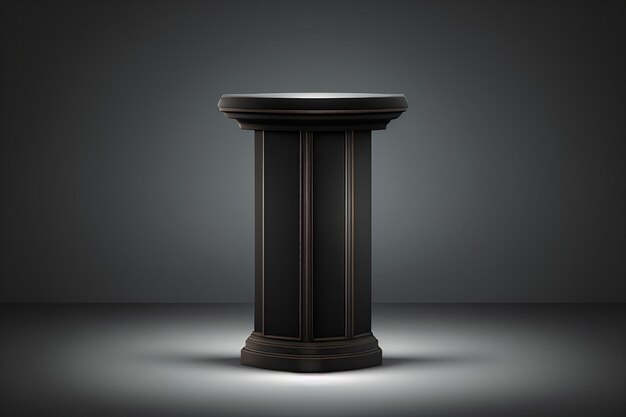 Realistic pedestal over dark background