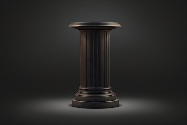 Realistic pedestal over dark background