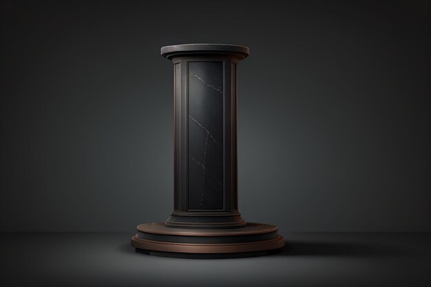 Realistic pedestal over dark background