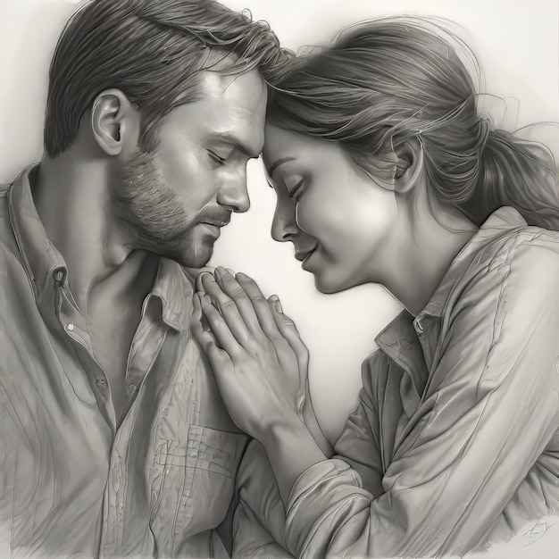 Realistic pencil sketch captures heartfelt love