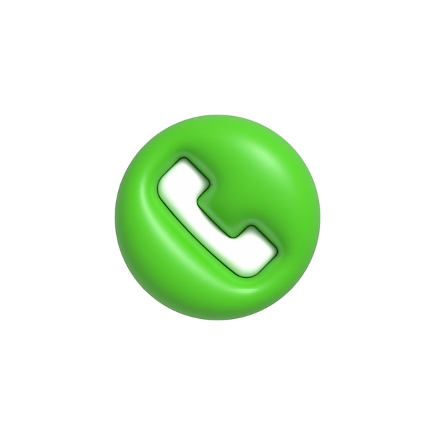 Realistic Phone Call button Hotline and Call center icon Customer support service 3D rendering