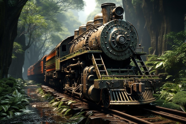 Realistic Photo of an Abandoned Rusty Orient Express
