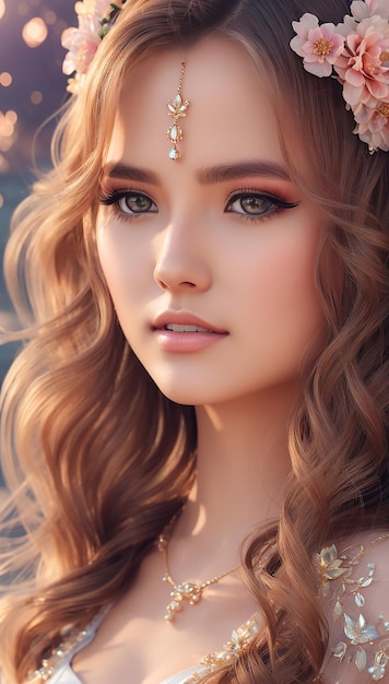 realistic photo of beautiful girl