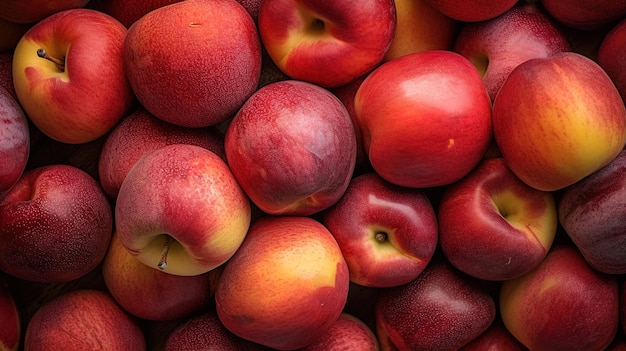 Realistic photo of a bunch of nectarines top view fruit scenery
