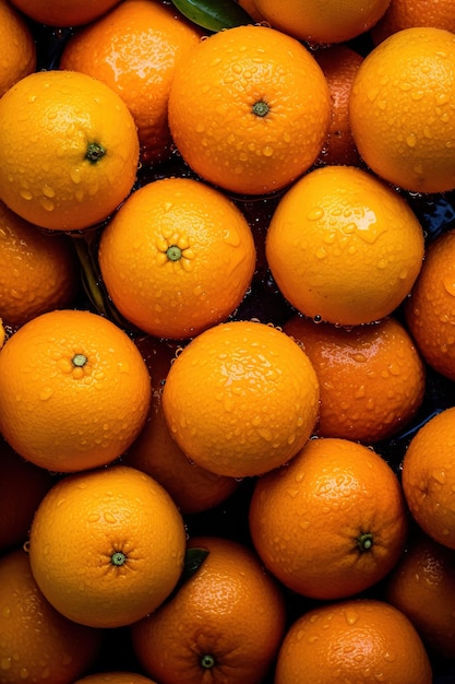 Realistic photo of a bunch of oranges top view fruit scenery