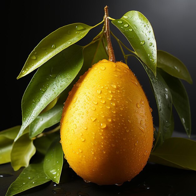 realistic_photo_one_mango_background_white