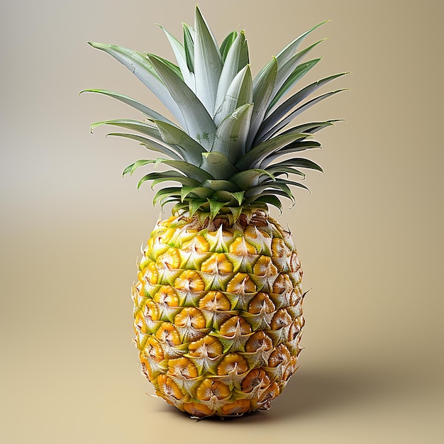 realistic_photo_one_pineapple_background_white