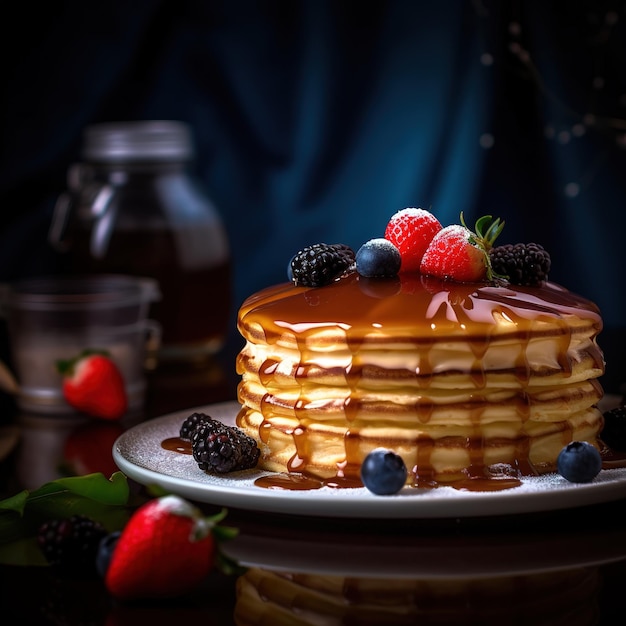 Realistic photo of Pancake CloseUp Food Photography