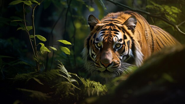 野生の虎のリアルな写真 このの優雅さと強さを反映する AI