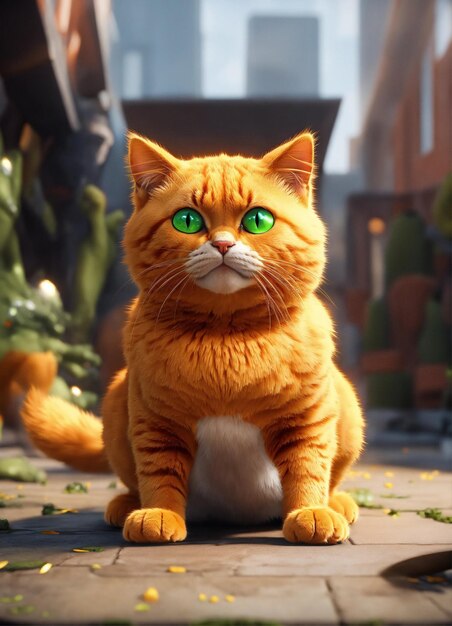 A realistic photograph of a ginger cat