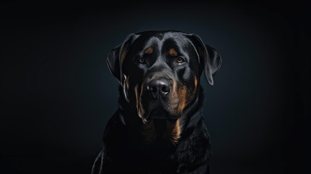 реалистичная фотография собаки ротвейлер