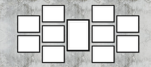 Realistic picture frame collage isolated on white background.
perfect for your presentations. wall i