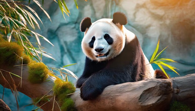 realistic pictures of panda in nature beautiful animal as a background