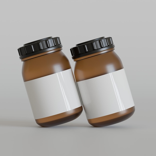 Realistic pill bottle with black cap