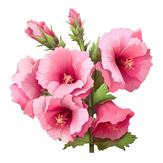 宗教 的 な 象徴 を 含む 現実 的 な ピンク の ヒビスカス の 花 の ベクトル 画像