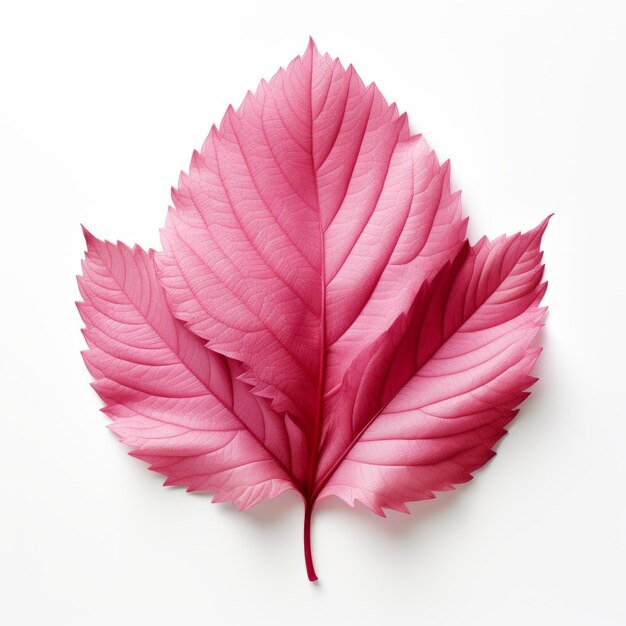 Realistic Pink Leaf On White Background Stunning Azalea Leaf Photography