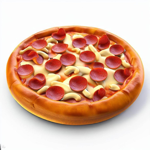 Realistic Pizza Pepperoni On White Background