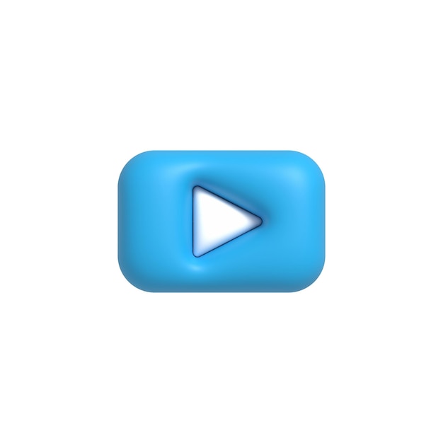 realistic play button video player and streaming icon live stream 3d render illustration