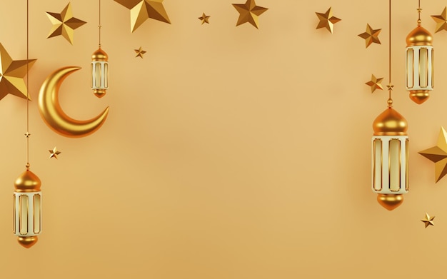 Realistic podium for ramadan themes background design