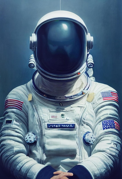 Realistic portrait of an astronaut in a space suit hightech
futuristic astronaut