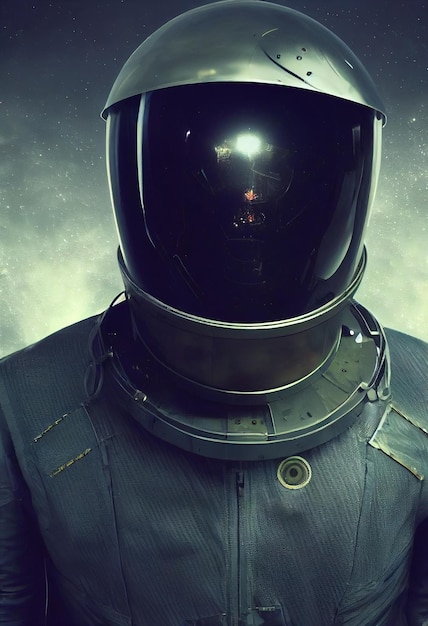 Realistic portrait of an astronaut in a space suit retro\
astronaut