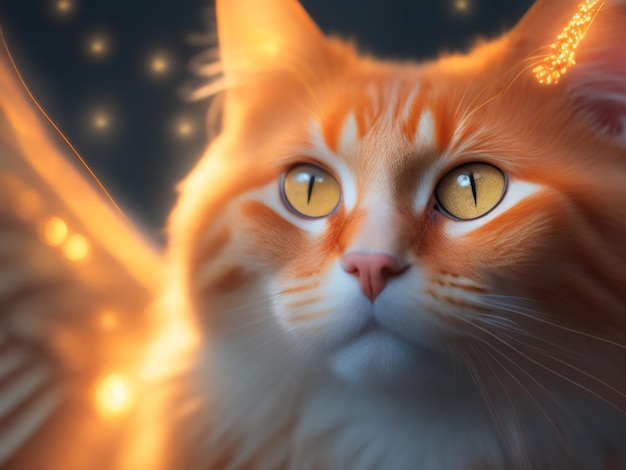 A realistic portrait of an orange cat