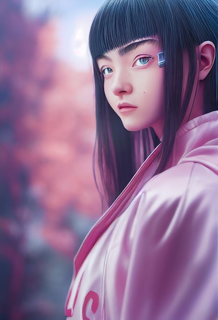 Realistic portrait of a scifi beautiful cyberpunk girl Hightech futuristic man from the future