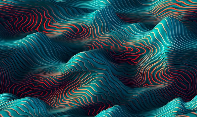 Realistic psychic waves illustration seamless wallpaper design