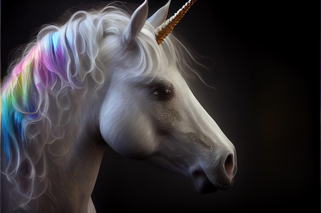 Realistic rainbow unicorn AI generated