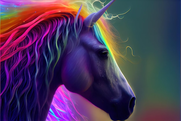 Realistic rainbow unicorn AI generated