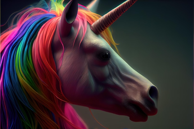 Realistic rainbow unicorn AI generated