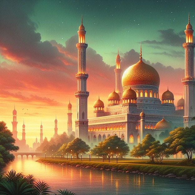 Realistic ramadan background