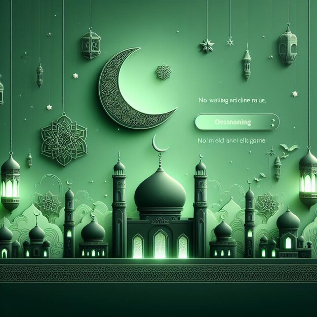 Realistic Ramadan Instagram post and 3d background