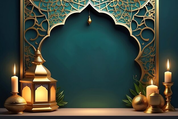 Realistic ramadan kareem background with copy space illustration