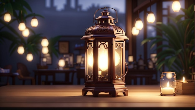 Photo realistic ramadan lantern illustration design