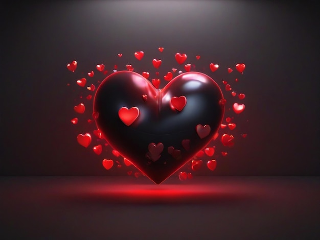 Realistic red and black Valentines Day background