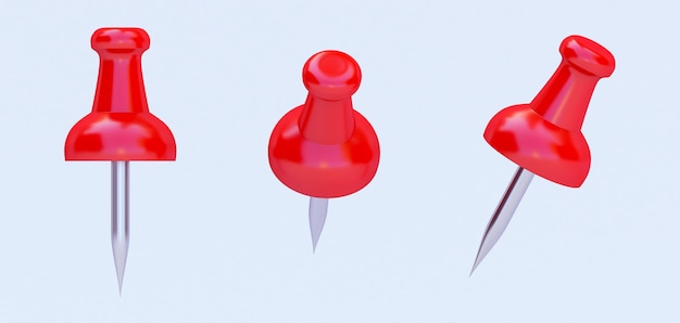 Realistic red push pins.