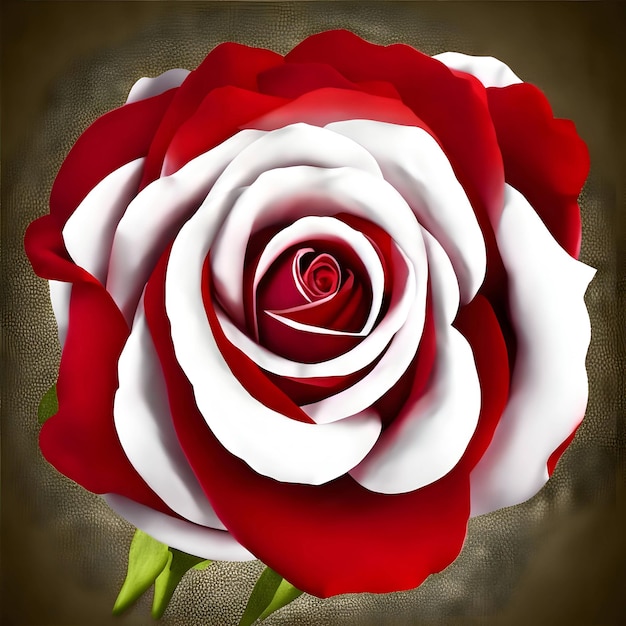 リアルな赤と白のバラ - 高品質の美しい麗なバラ - 赤いバラ - 白い色の花