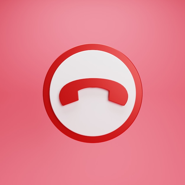 Realistic reject call button with red telephone