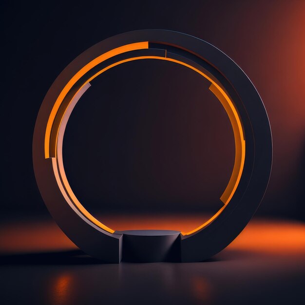 Realistic render empty space circle podium Generative ai