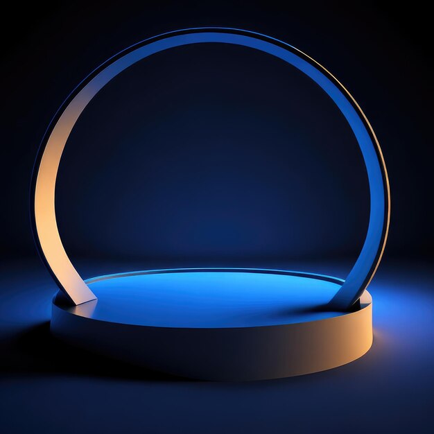 Realistic render empty space circle podium Generative ai